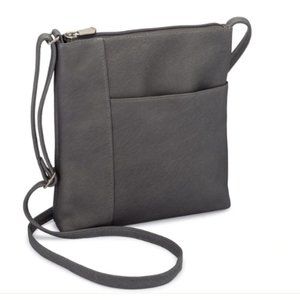 Le Donne Crossbody Leather bag Gray New